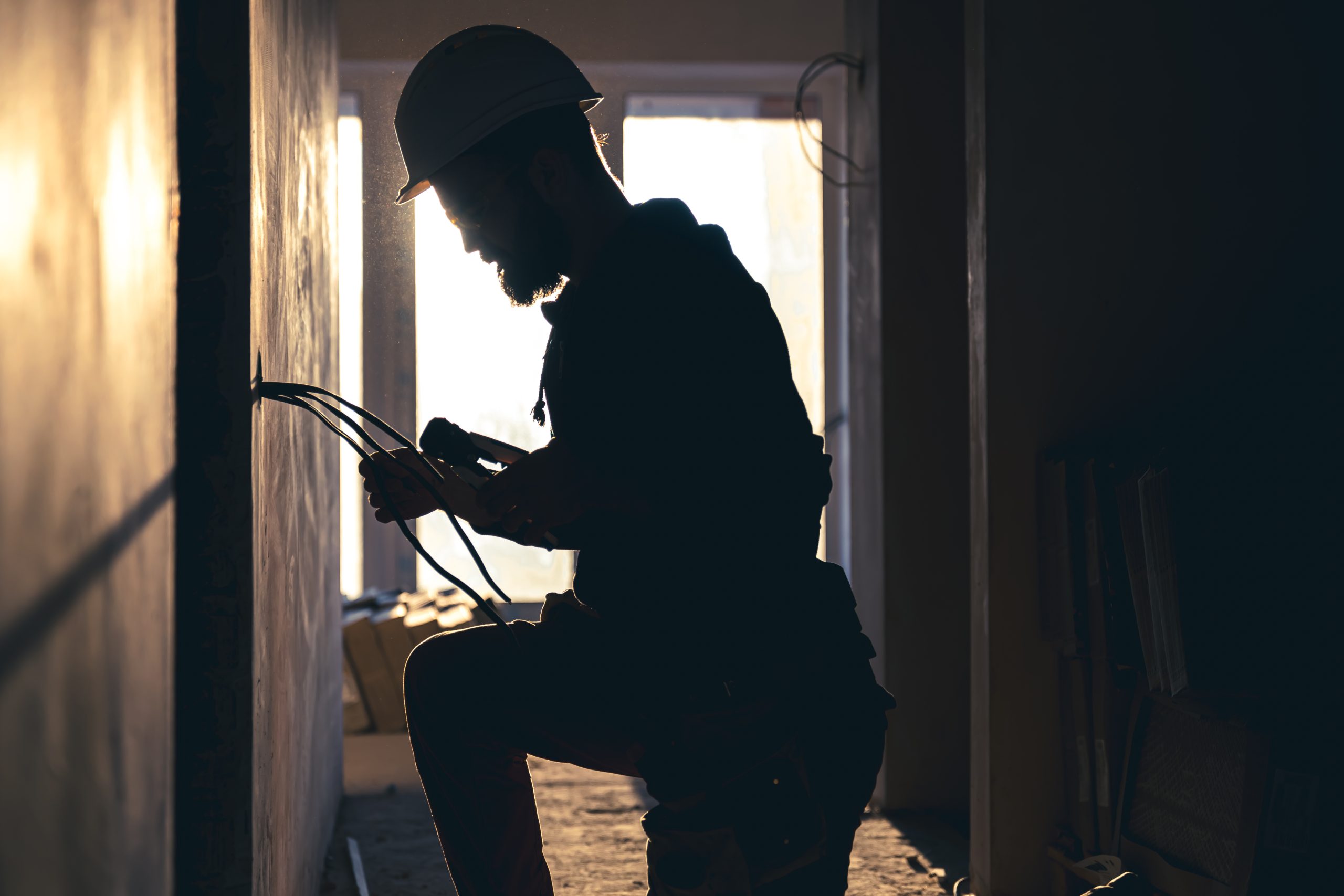 Electrician Installs a Generac generator at CGA Electric