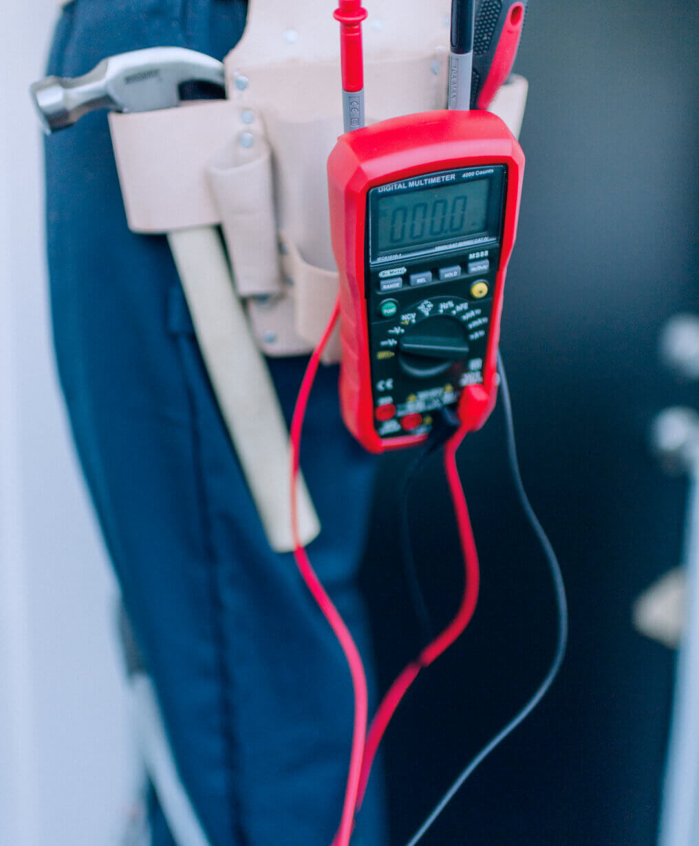 Electrician repairing electrical system